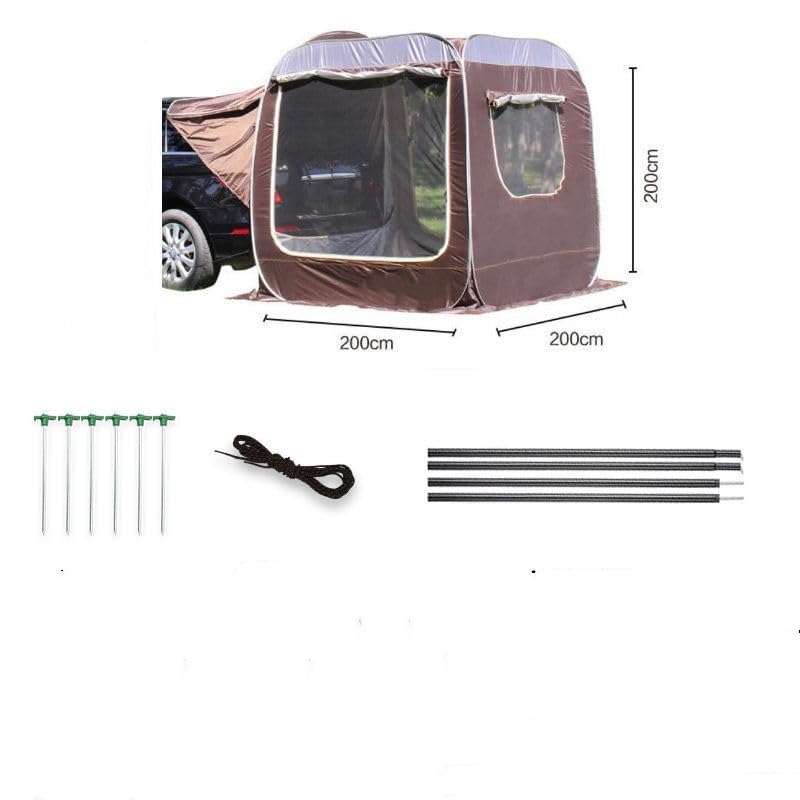 Auto Zelt Camping 2000mm Wasserdicht für Audi Q3 2011-2021, Auto Portal Heckzelt Campingzelt mit Heckklappe Auto Outdoor Hiking Zubehör,A/Brown Sport & Freizeit