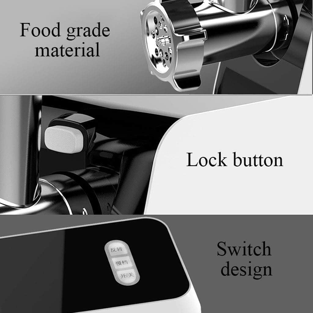Electric Meat Grinder 500W Stainless Steel Meat Grinder Food Grinder with 2 Grinding Plates and Sausage Stuffing Tubes