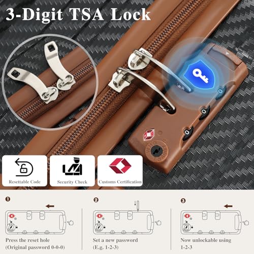 Image of 6 Piece Luggage Set with TSA Lock, Hard Sided Luggage with Double Spinner Wheels, Carry On Luggage Sets, Luggage Suitcases, Durable ABS Hard Shell Travel Suitcase Set for Men & Women, Unexpandable