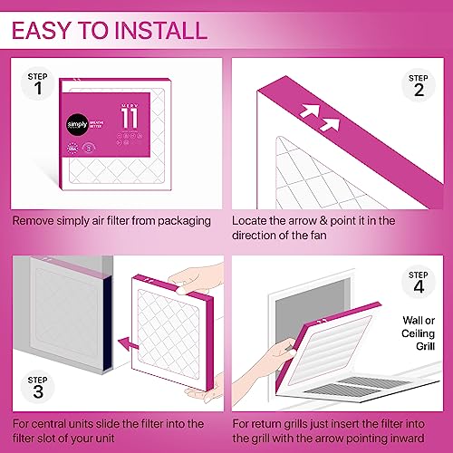 Simply By Mervfilters 16X16X1 Air Filters, Merv 11, Mpr 1000, Ac Furnace Air Filter 6 Pack #TOP6