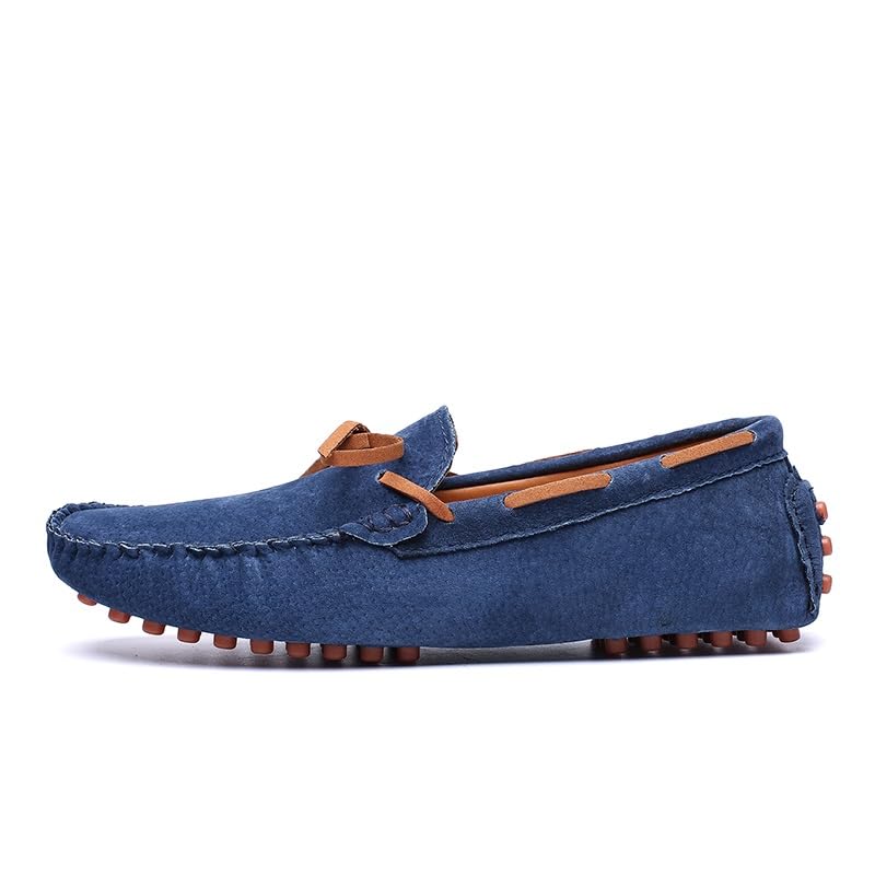 Mens Loafers Square Toe Suede Vamp Driving Loafers Moccasins Boat Shoes Flat Heel Flexible Anti-Slip Outdoor Casual Slip On2