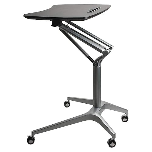 Miniatura 2 de Lorell Active Office - Mesa para computadora portátil, con recubrimiento en polvo, color negro