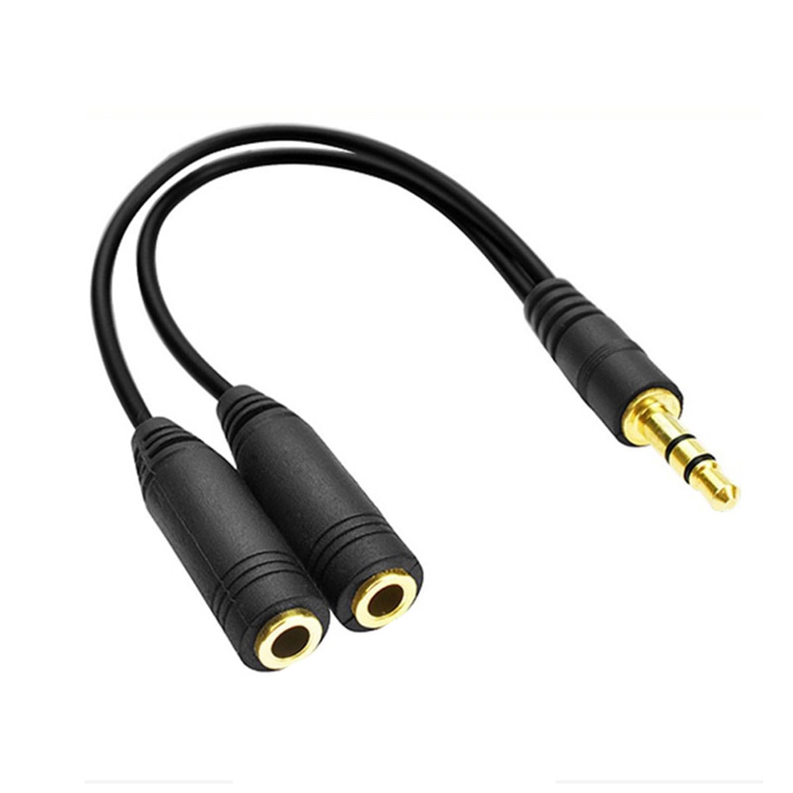 Câble répartiteur de son 3,5 mm 1 mâle vers 2 femelles 2 appareils pour les amateurs de musique avec construction en acier cuivré