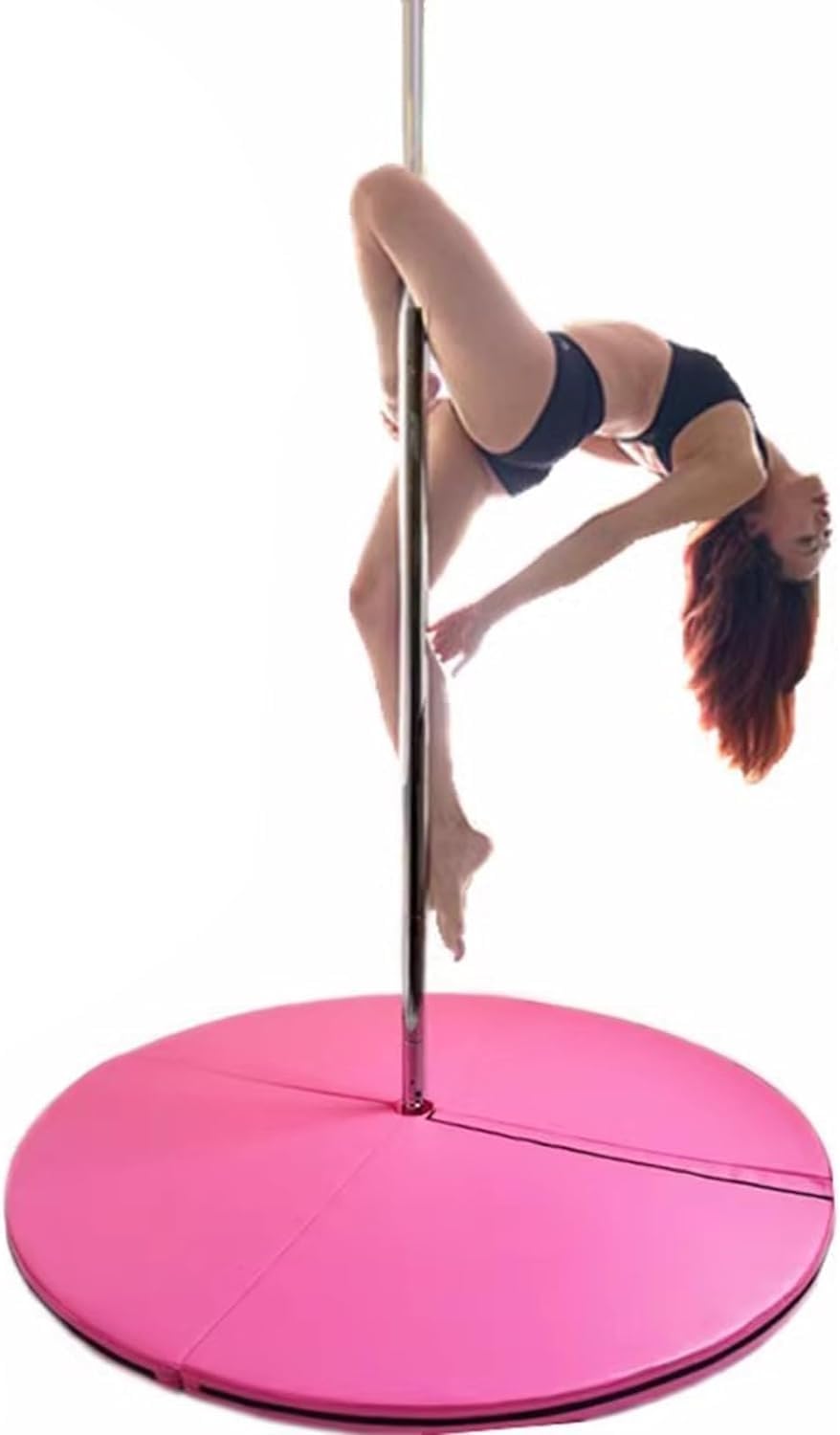 AYCDL Pole Dancing Pole for Home Dance Pole Crash Mat, 3cm/5cm/10cm Thickened Pole Dance Fall Safety Padding, Yoga Exercise Mats Cushion, Round Foldable Pink 45mm Spi,170cm/5.6ft/67in-Thick 3cm/1in