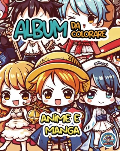 Album da colorare Anime e Manga: Libro kawaii illustrato da colorare per bambini e adulti