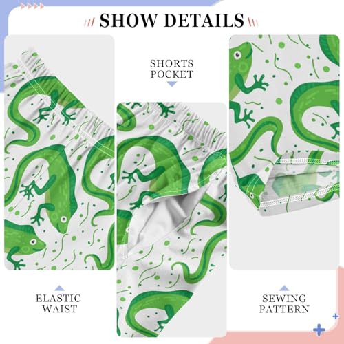 ZZXXB Iguana Boys Long Pants Soft Trousers Elastic Waist Kids Lounge Bottoms with Pockets S-XL4