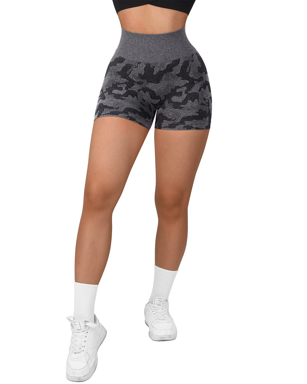 SUUKSESS Women Seamless Booty Shorts Butt Lifting High Waisted Workout Shorts