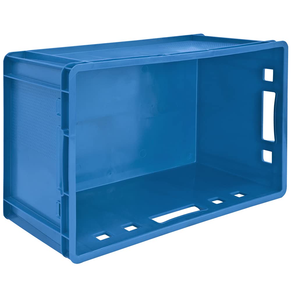 8x Euro Apilamiento de Plástico Caja Industrial Euro Caja Almacenamiento Eurobox E3 Azul Kingpower