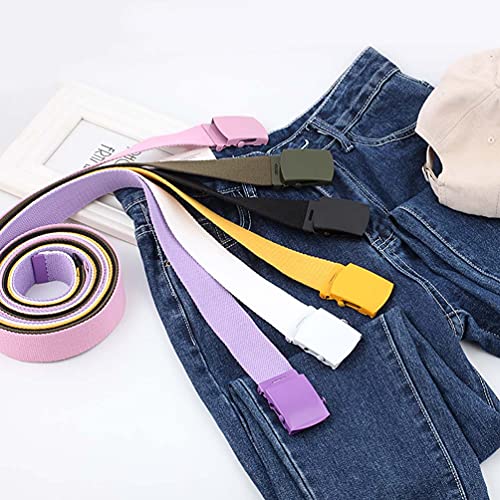 Canvas Belt for Jeans Elastic Braided Woven Stretch Jean Belts Men/Women/Junior with Flip-Top Military Buckle2