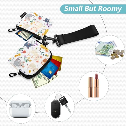 Cartoon Cute and Colorful Mice Women's Change Wallet Card Cases Large Capacity Business Card Holder with Wristlet Strap for Ladies 2 Packs Porta tarjetas de crédito2