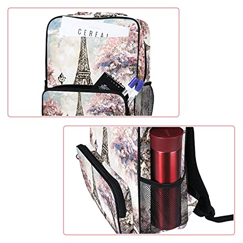 Sac à dos décontracté imprimé Tour Eiffel pour exprimer votre style unique - 2