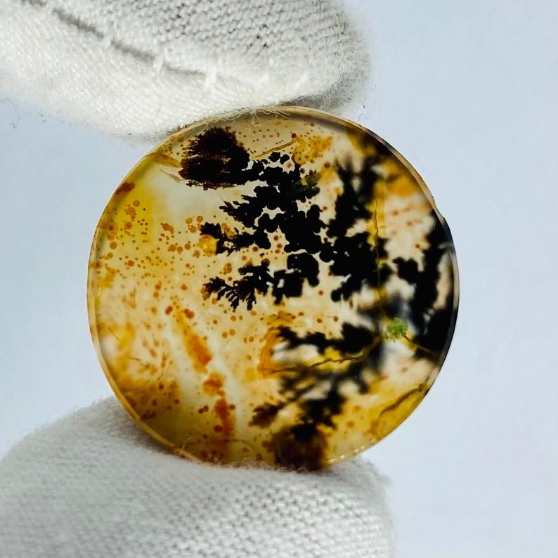 Agate Shajar naturelle ronde de 19mm pour fabriquer votre propre bague ou collier - 3