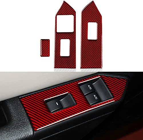 Car Window Switch Control Panel Stickers Decal Carbon Fiber Interior Trim Cover for Ford Mustang 2009 2010 2011 2012 2013 2014 Accessories