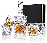 【Ensemble de carafes en verre à whisky avec bouchon en verre】 Les ensembles de carafes à whisky bourbon sont fabriqués à partir de verre ultra-clair sans plomb qui garantit que votre boisson maintient sa température et est sans danger pour un usage quotidien. Ce magnifique ensemble de carafe est également sans danger pour le lave-vaisselle. Les performances d'étanchéité et la durabilité du bouchon en verre de haute qualité sont bien meilleures que celles du plastique.