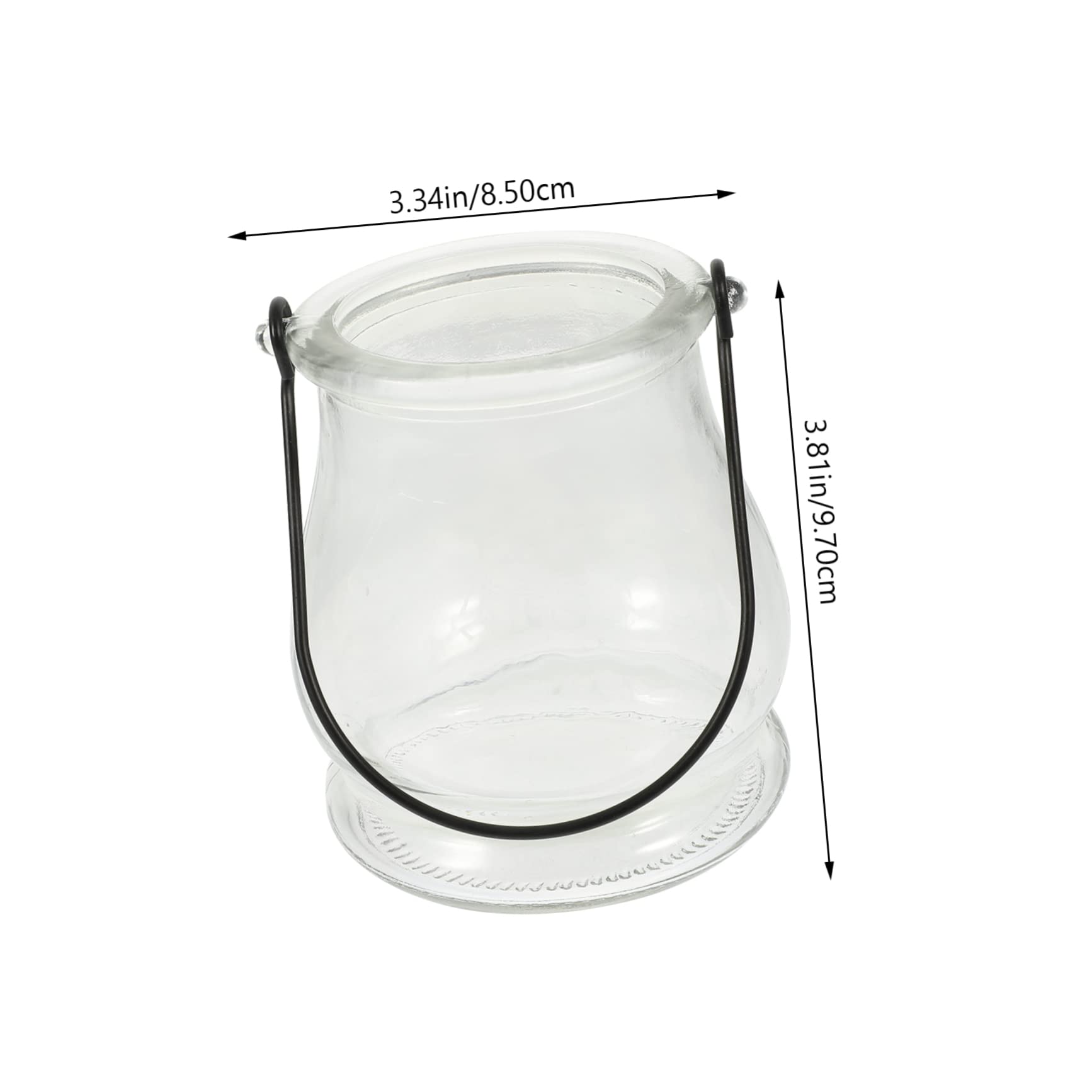 Cabilock 4pcs Transparent Glass Candle Holders with Handles Decorative Hydroponic Vases for Home Weddings and Parties for Indoor Outdoor Use