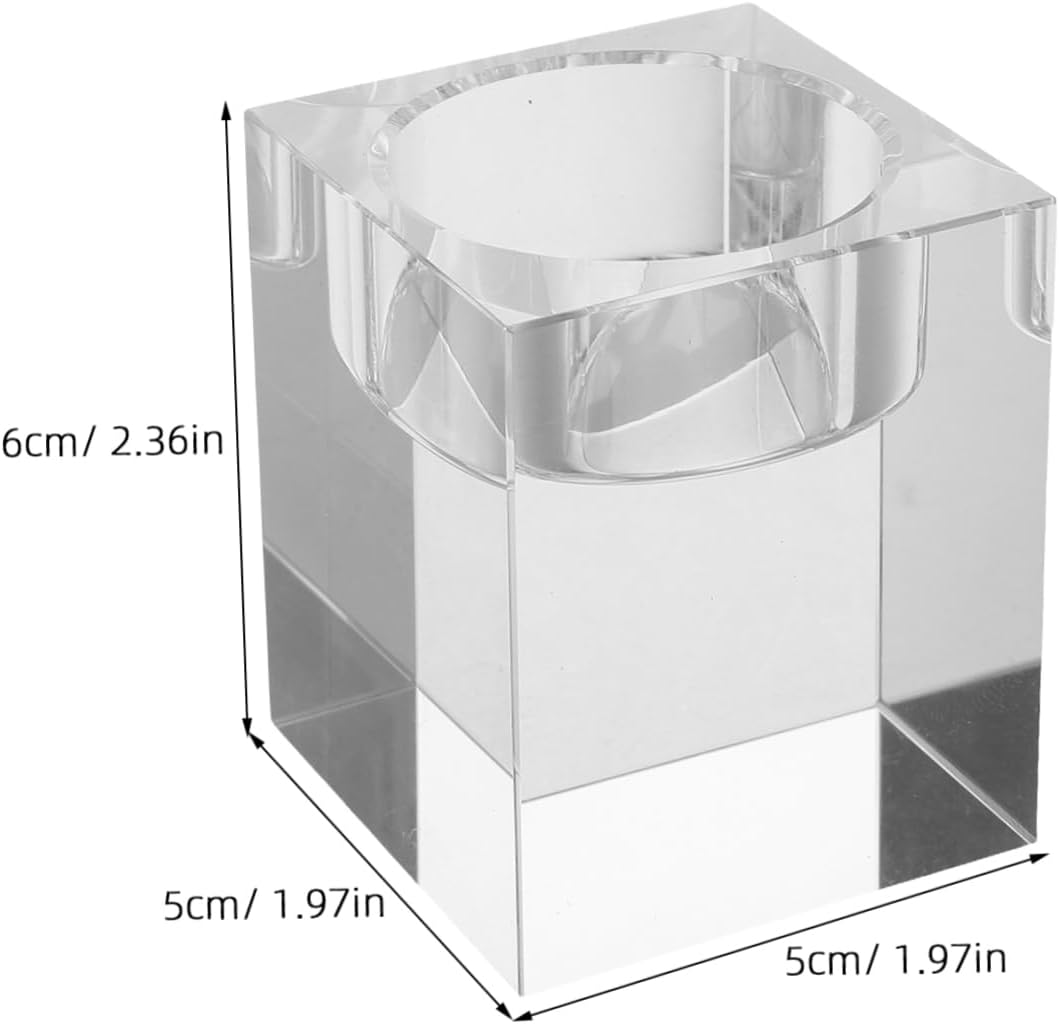 Ciieeo 4pcs Transparent Crystal Tealight Holders for Wedding Centerpieces and Dinner Elegant Square Candle Holders for Home Versatile and Design