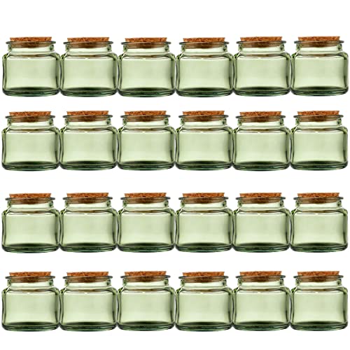 Danmu 3oz Candle Jars,Small Glass Jars with Lids,Candle Jars for Making Candles,Candle Making Kit,Wedding,Baby Shower,Party Favors Decoration 24 Pack(Green)