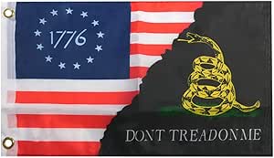 2nd Amendment Flag Betsy Ross 1776 We The People 3x5 USA Flag - Black &amp; Red Rough Tex&reg; 100D, Made By Tradewinds Betsy Ross Flag
