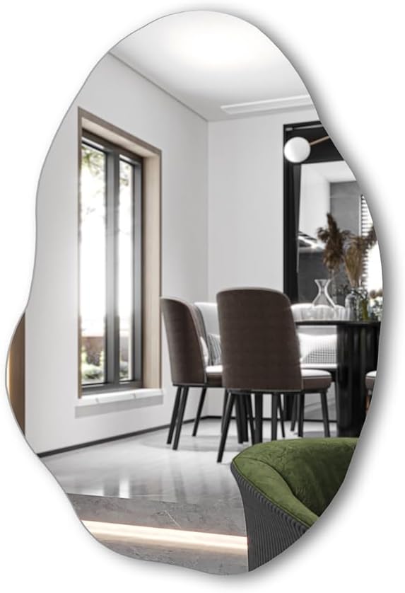 Espelho Decorativo Orgânico Lapidado 90x60 Moderno - com suporte para fixação