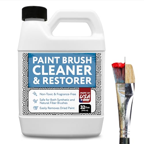 IMPRESA Paint Brush Cleaner for Oil Painting & Restoring Liquid - 32 fl oz - Water-Based & Odorless Formula - Removes Oil & Acrylic Paint - Artist Brush Restorer