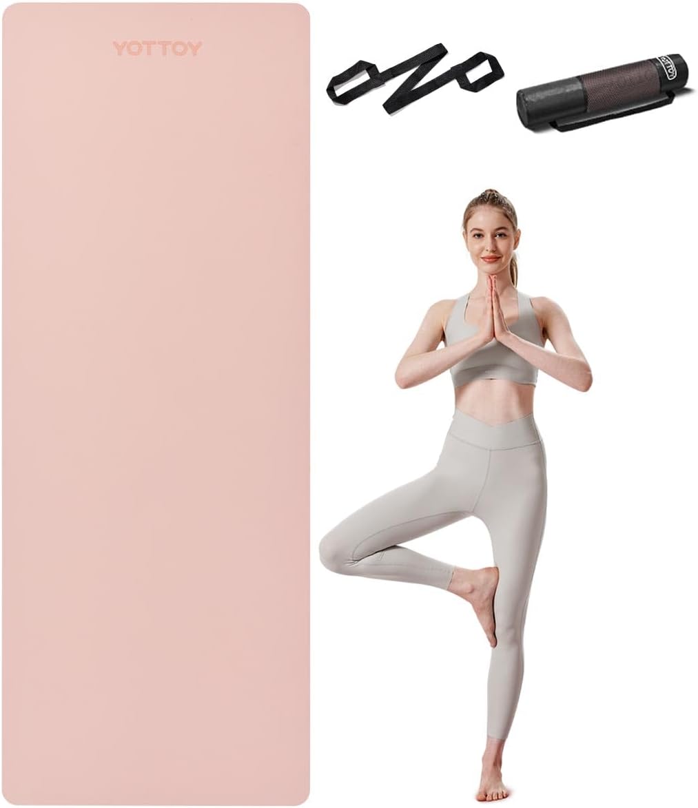 YOTTOY Extra Large Yoga Mat (84 * 31 Inch),Non Slip TPE Exercise Mat,Non-Slip Workout Mat for Pilates, Fitness, Barefoot, Home Gym Studio with Strap and Towel