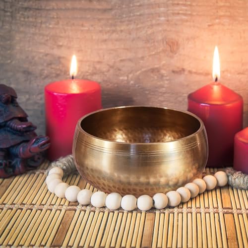 Tibetan Singing Bowl Set - Handmade for Mindfulness Meditation, Healing, and Relaxation,Complete with Cushions and Meditation Accessories - Perfect Spiritual Gift for Stress Relief & Chakra Healing - Image 4