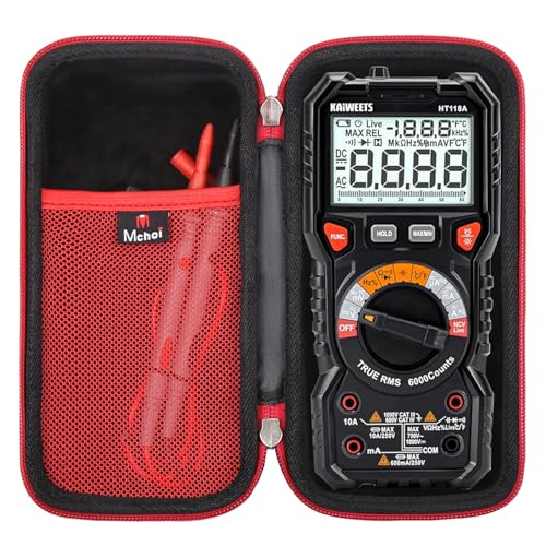 Mchoi Hard EVA Travel Case Fits for KAIWEETS Digital Multimeter TRMS 6000 Counts Ohmmeter(CASE ONLY)