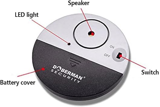 WER Doberman Security Slim Window Alarm, Loud 100dB Alarm and Vibration Sensors, Modern & Ultra-Thin, Design Compatible with Home, Office, Dorm Room or Even RV (4 Pack)