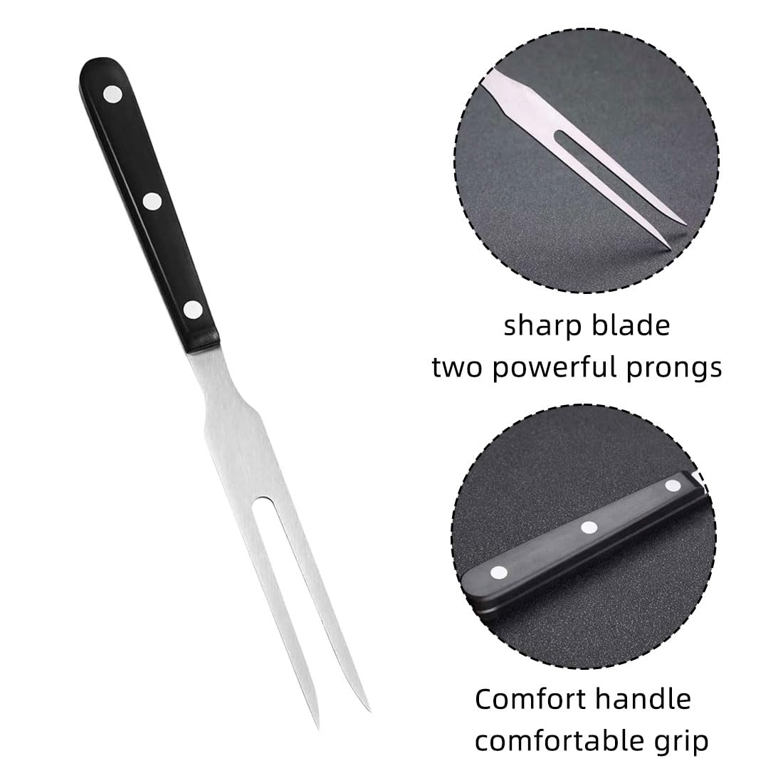 Forchettone Da BBQ KIMERA - Lama Acciaio Inox 15cm, Manico Polipropilene, Made In Italy