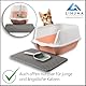 LINUMA® Katzenklo mit Deckel abnehmbar - Katzen Klo mit Katzenstreumatte, Streuschaufel & Aktivkohlefilter - Katzenklo - Katzenklo geschlossen - Katzentoilette hoher Rand (pink) Katze
