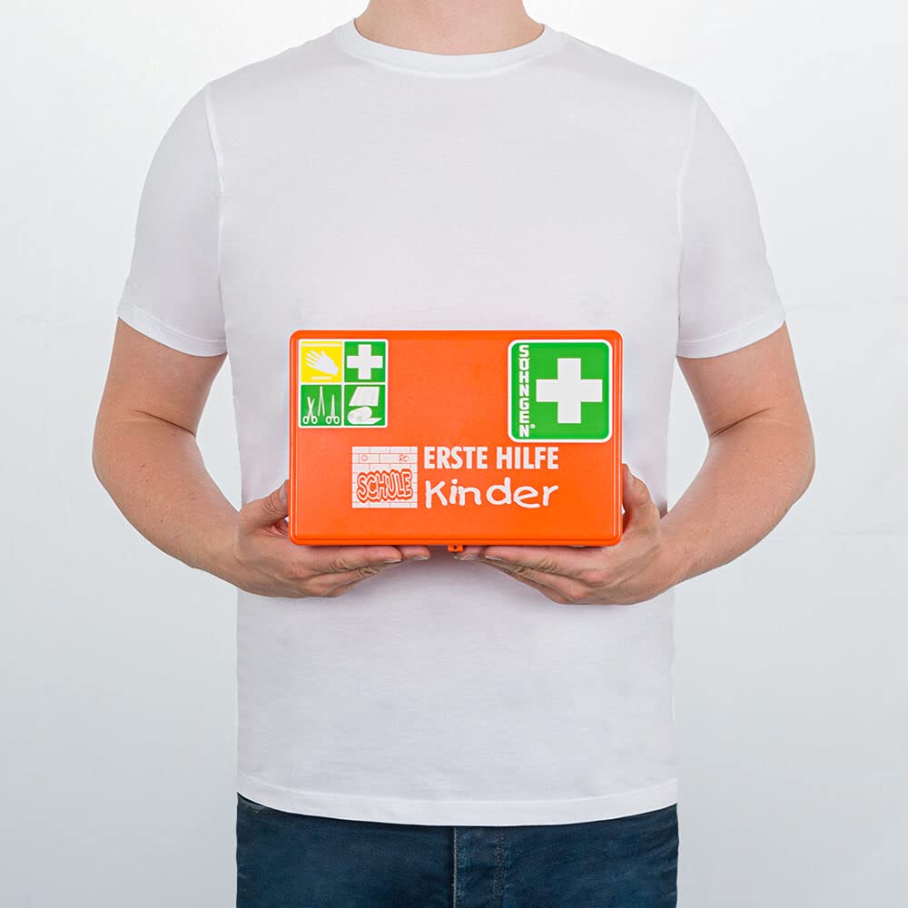 BIGPACK 5 x SÖHNGEN Erste-Hilfe-Kasten Schule, Wandhalterung, DIN 13157, Art.-Nr. 611907 | Verbandskasten | Notfallkoffer | Erste Hilfe Kasten