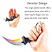 Karambit Knife, Set of 2, Hunting Camping Fishing and Field Survival, Stainless Steel Fixed Blade Tactical Knife with Sheath and Cord (Black+Rainbow).
