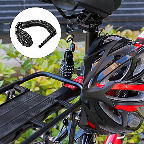 4-Digit Resettable Security Bicycle Lock Chain Bike Lock Cable Bicycle Accessories For E-Bike Mountain Bike Outdoor Ski Gate Accessories #TOP4