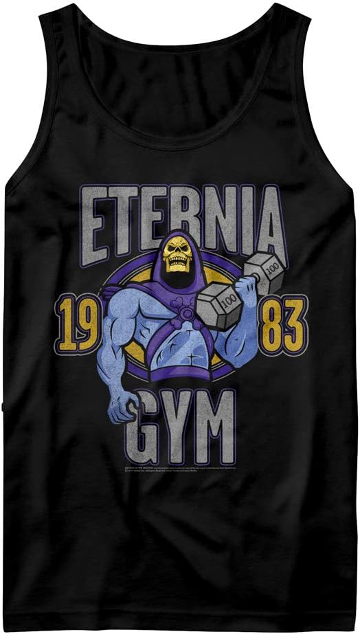Masters of The Universe He-Man Skeletor Eternia Gym 1983 Image Adult Short Sleeve T-Shirt Graphic Tee