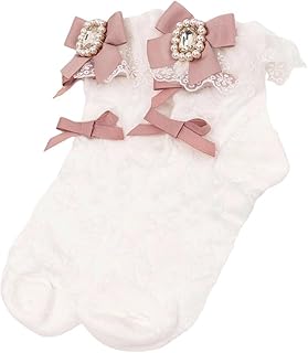 [Lixgoma] 靴下 レディース ソックス リボン レース パール フリル 花柄 ロリター 可愛い 制服 小物 春夏秋冬 通勤 通学 22-25cm