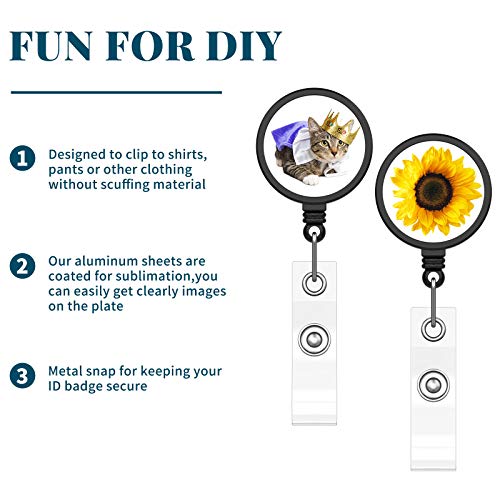 18 Pieces Sublimation Retractable Badge Holder Blank Sublimation Tag Holder Diy Retractable Heat Transfer Id Badge Holder With Clip For Id Card Holders, Keys, Name Tag (Black) #TOP2