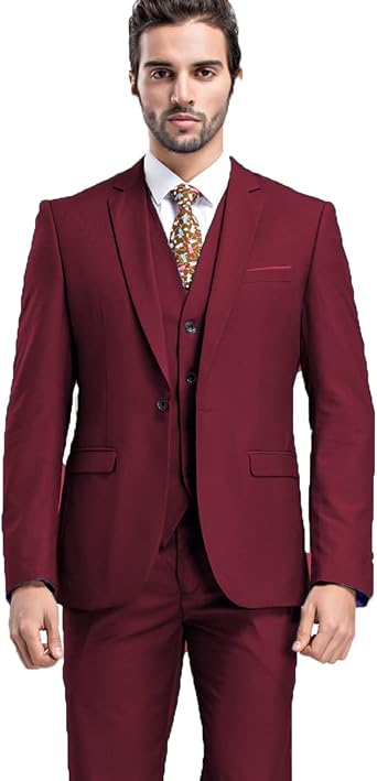 Amazon.com: Xixi House Trajes de hombre de negocios de 3 piezas, formal,  casual, moda, boda, novio, fiesta, graduación, color sólido : Ropa, Zapatos  y Joyería