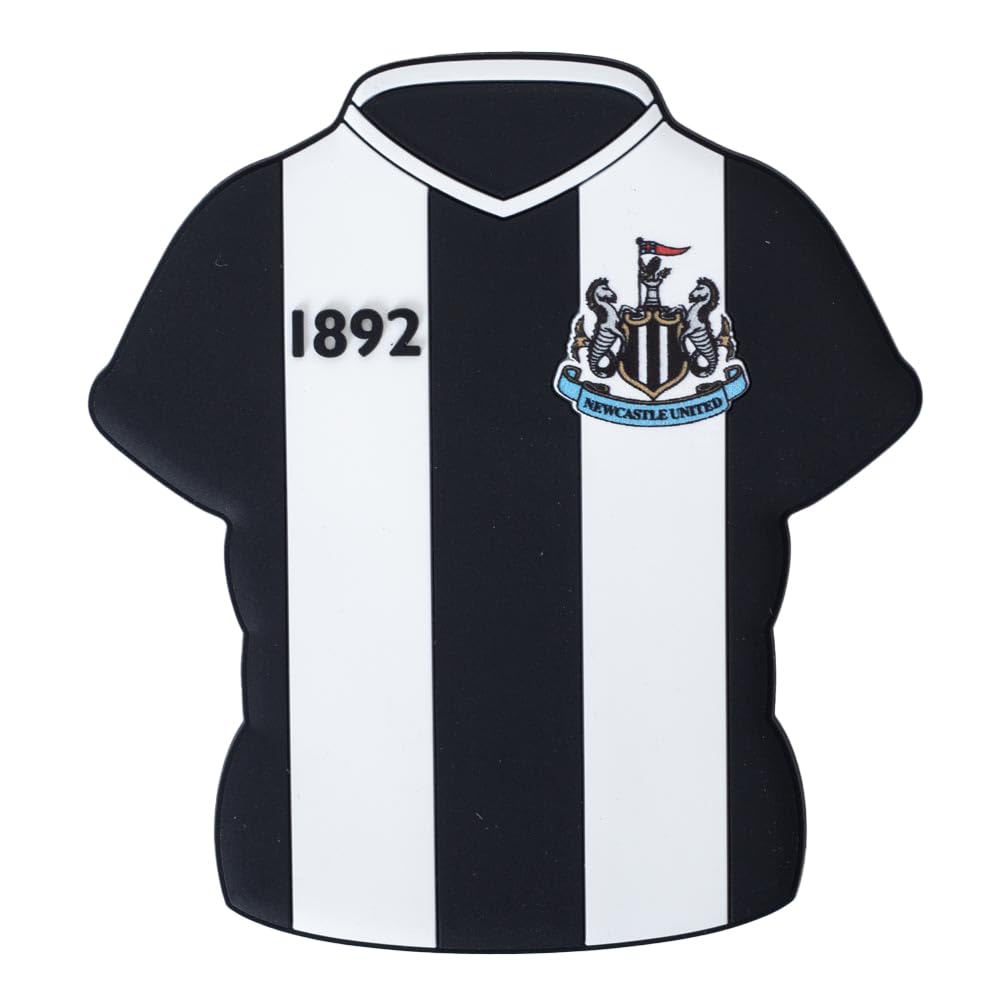 Newcastle United FC Official Kit Magnet, Black and White Striped Jersey Design with Club Crest, 1892 Established Date, 9cm x 8cm