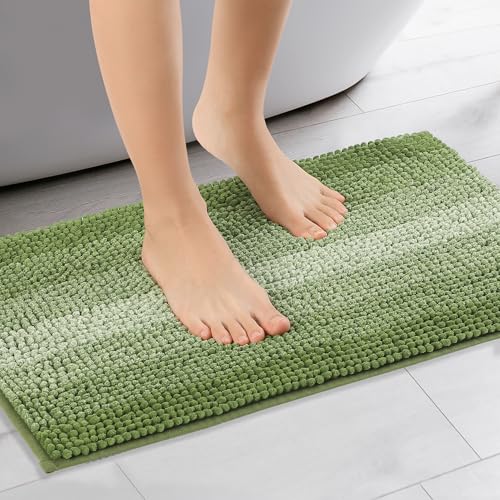 Tapis de salle de bain pour sol glissant uxcell vert-1 - 5