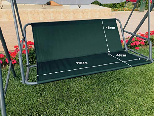 PETELA Housse de rechange pour balancelle de jardin, hamac de jardin, chaise de jardin, housse de banc - 115 cm x 48 cm x 48 cm - Verte