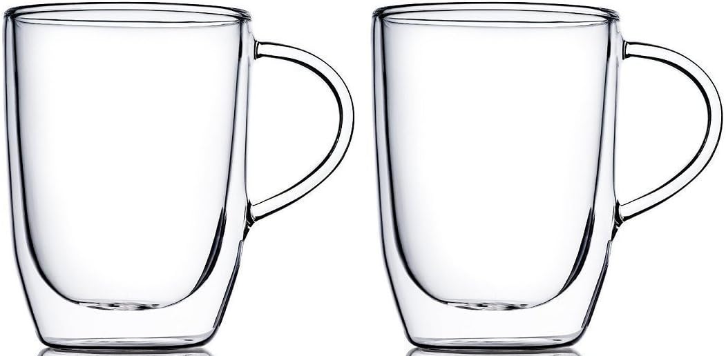 Home Fashions 550ML 15 oz. Double Wall Insulated Glasses (Pack of 2)
