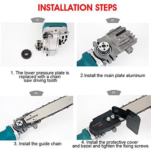 Image of MLD Electric Chain Saw Adapter Converter Bracket DIY Set For 16'' Electric Angle Grinder Woodworking Tool (Size : 16 Inch, Type : Angle Grinder Attachment)