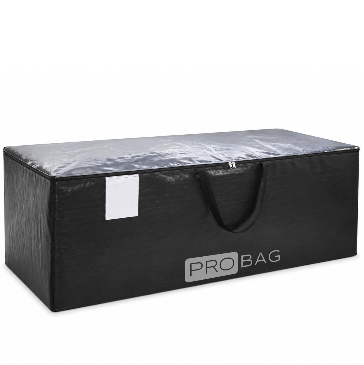 Garden Cushion Storage Bag, 75 x 180 x 60 cm, PREMIUM GRADE, Water Resistant Outdoor Furniture Cushion Case, Black Zip Clamshell with Handles (3)