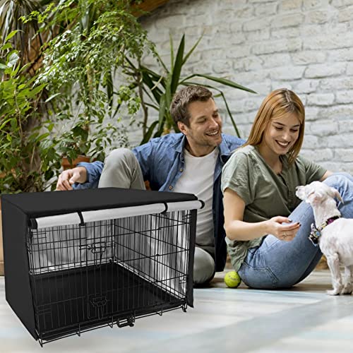 Cage Covers for Dog Kennels, Durable Waterproof Pet Cage Cover for Dogs, Heavy Duty Oxford Fabric Dog Covered Kennel 24… - Image 3