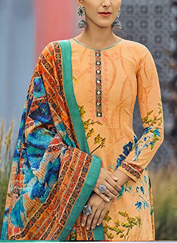 Pure Cotton Ari Embroidered Printed Salwar Kameez Suit with Palazzo Pants2