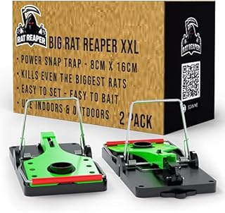 froboo Big Rat Reaper XXL - Rat Trap For Extra Large Oversized Rats - Professional Heavy Duty Instant Kill Rodent Snap Trap - Extra Wide 8CM Snap - Use Indoors & Outdoors - Easy to Bait & Set - 2 Pack