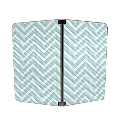 Image of MIGHTY SKINS MightySkins Carbon Fiber Skin for Microsoft Surface Duo - Aqua Chevron | Protective, Durable Textured Carbon Fiber Finish | Easy to Apply, Remove, and Change Styles | Made in The USA