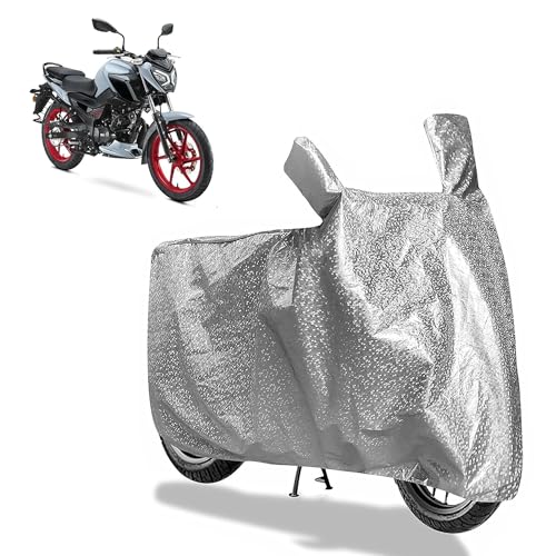 Image of Sulfar Bike Cover for TVS Raider (125) | Waterproof, Dustproof & UV Protected | All Weather Two Wheeler Cover (Silver) New 2026 Variants
