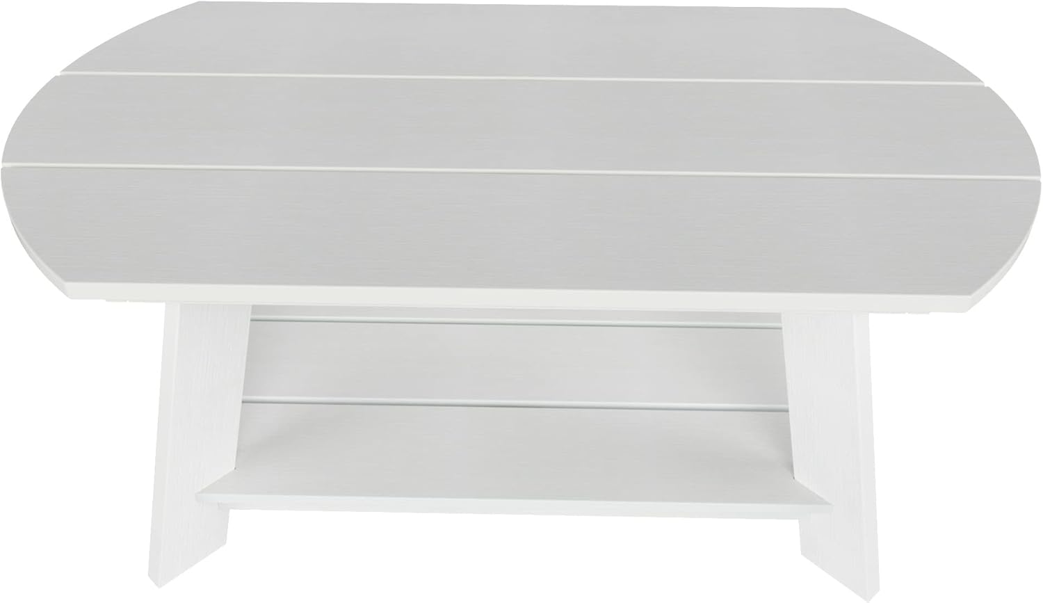 WestinTrends Tuscany Outdoor Coffee Table, All Weather HIPS 2 Tier Patio Adirondack Coffee Table, White