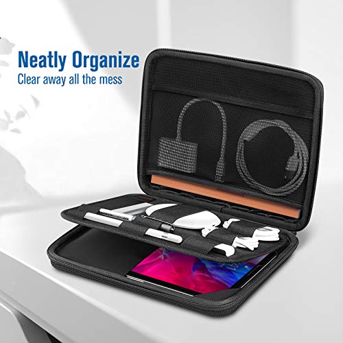 Finpac Hard Portfolio Sleeve Case For 11-Inch Ipad Pro M2 M1 (4Th/3Rd/2Nd/1St Gen) 2022-2018, 10.9'' Ipad Air 5/4, 10.9'' Ipad 10Th, 10.2'' Ipad 9/8/7, Tablet Carrying Bag With Accessory Pocket, Black #TOP2